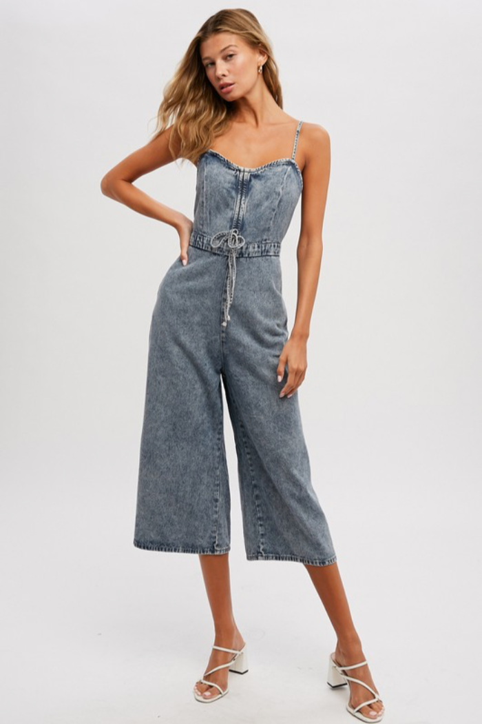 Retro denim acid wash jumpsuit m/L ~~~ ^^^